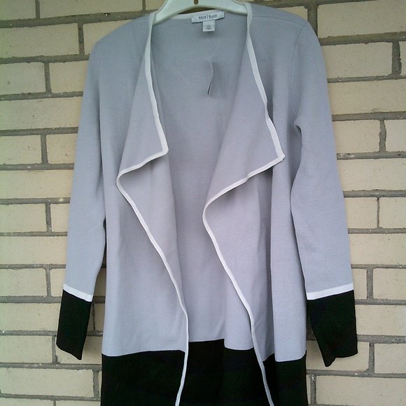 Color Block Open Front Long Sleeve Coatigan - Picture 1 of 4